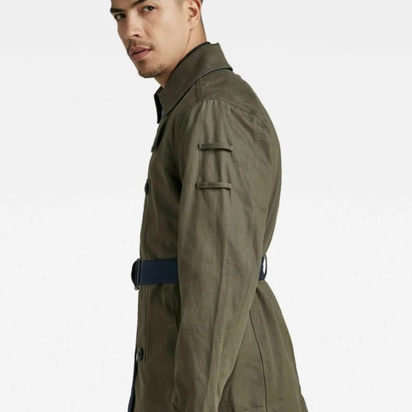 G-star double breasted trench coat kara combat denim - Picture 2 of 2